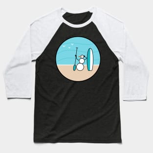 Frosty the Snowman on the Beach Baseball T-Shirt